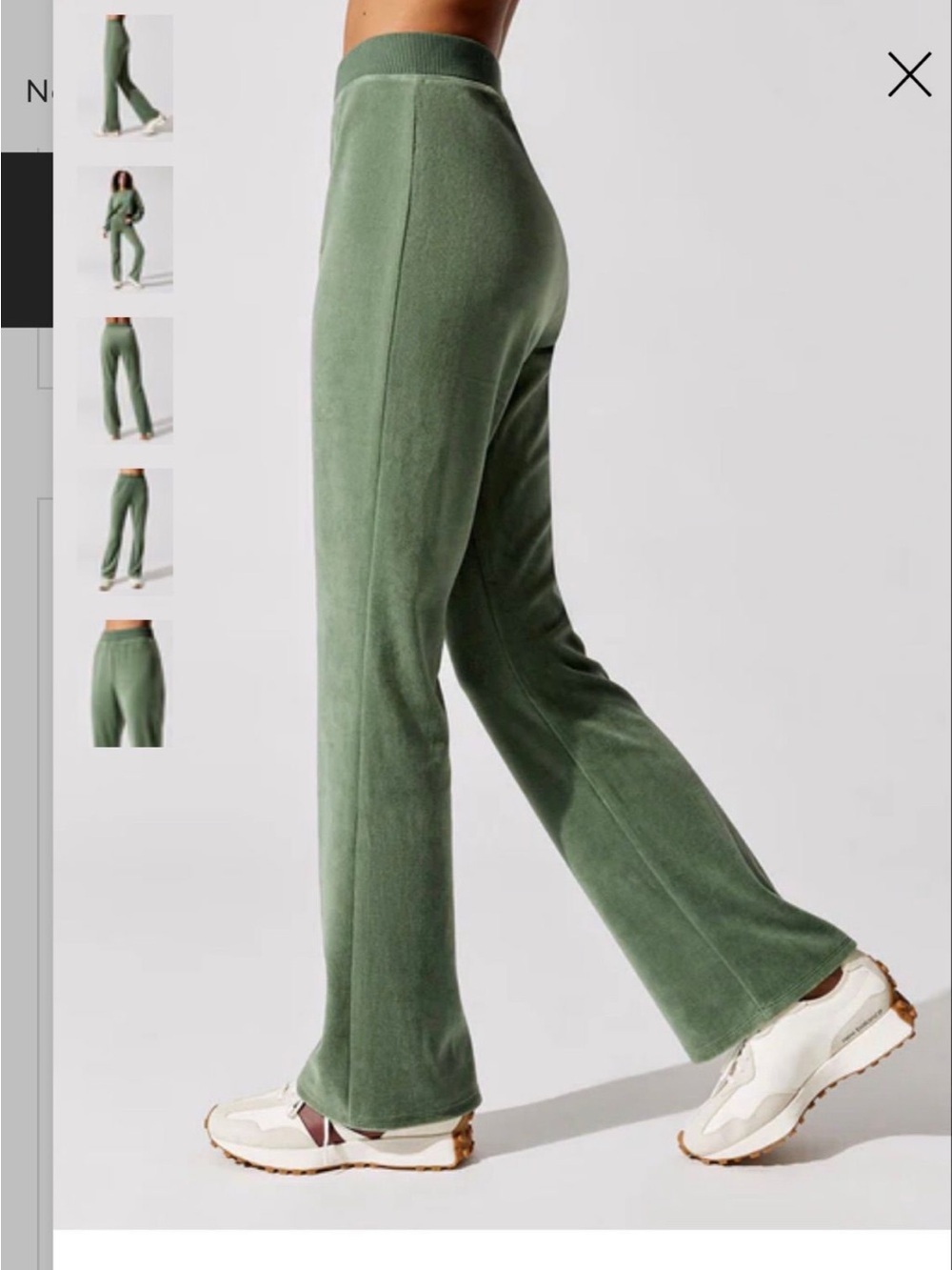 Carbon38 Olive Green Velour Flare